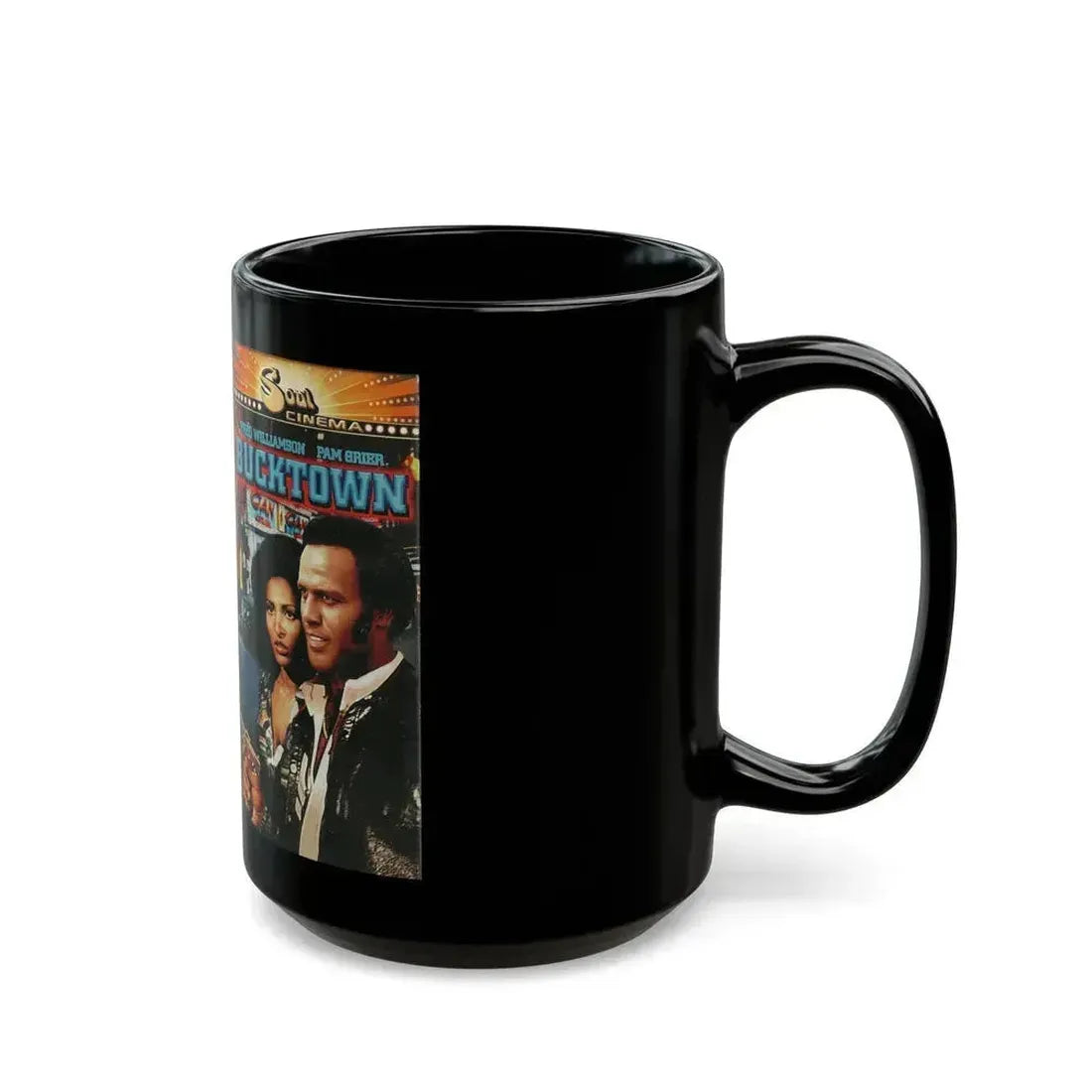 BUCK TOWN FRED WILLIAMSON PAM GRIER (VHS COVER) - Black Coffee Mug - Go Mug Yourself