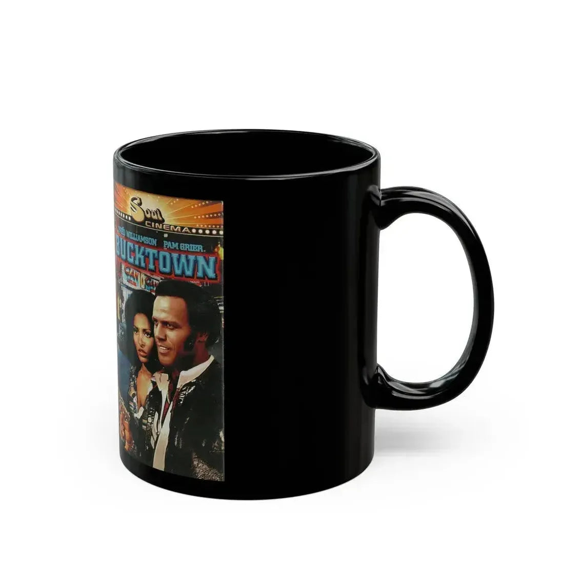 BUCK TOWN FRED WILLIAMSON PAM GRIER (VHS COVER) - Black Coffee Mug - Go Mug Yourself