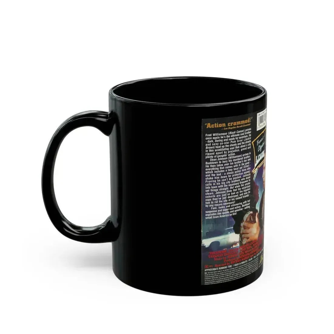 BUCK TOWN FRED WILLIAMSON PAM GRIER (VHS COVER) - Black Coffee Mug - Go Mug Yourself