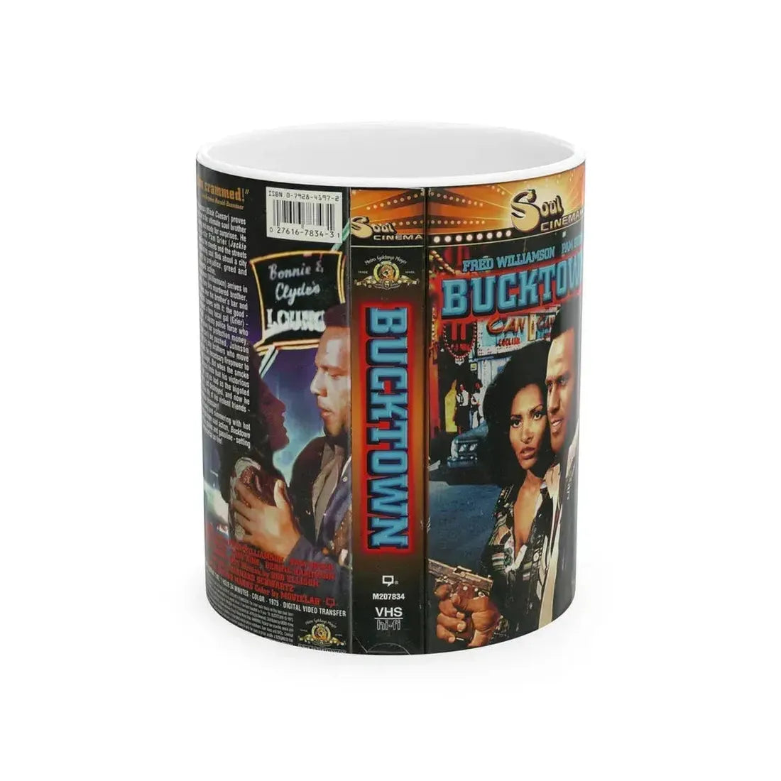 BUCK TOWN FRED WILLIAMSON PAM GRIER (VHS COVER) - White Coffee Mug 11oz - Go Mug Yourself