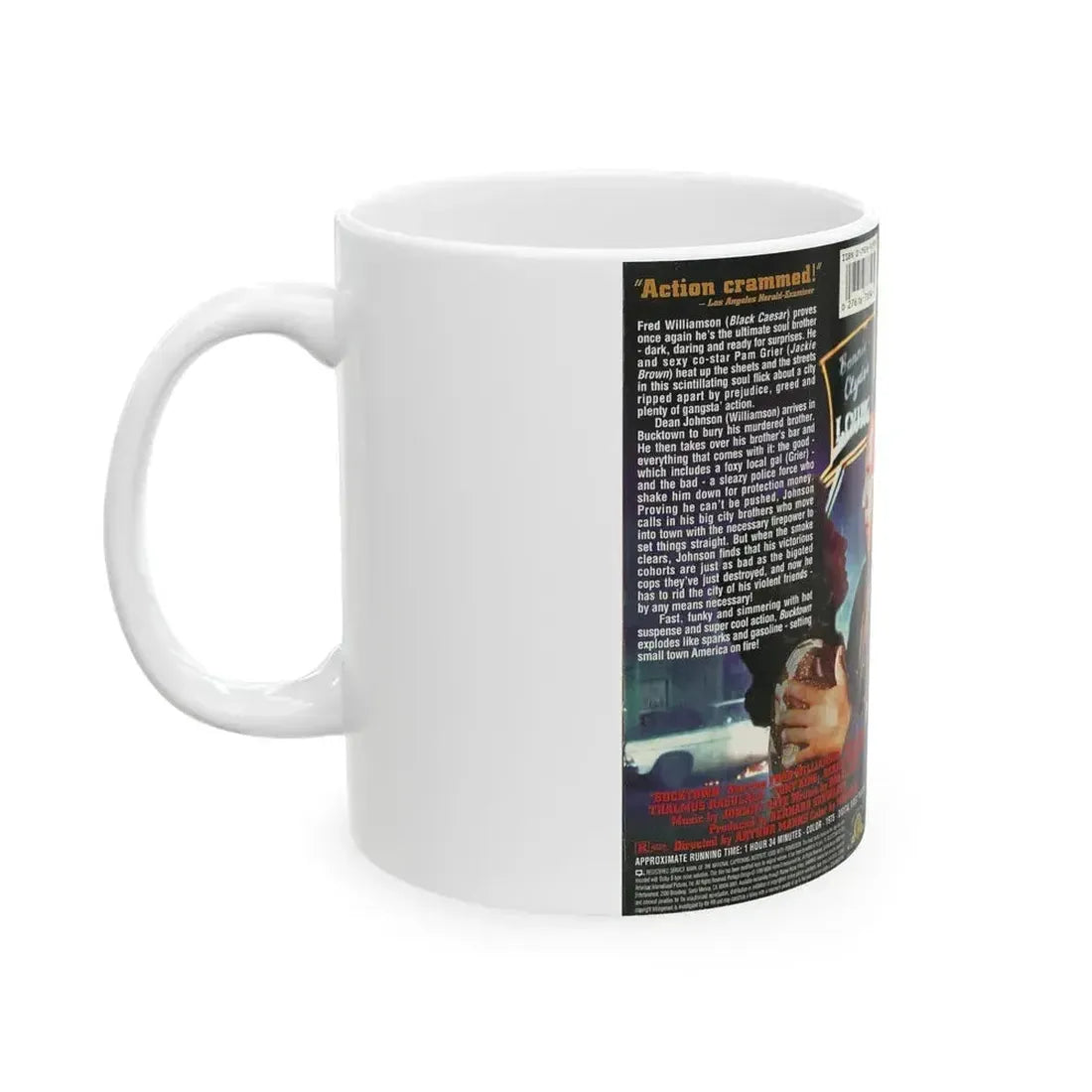 BUCK TOWN FRED WILLIAMSON PAM GRIER (VHS COVER) - White Coffee Mug - Go Mug Yourself