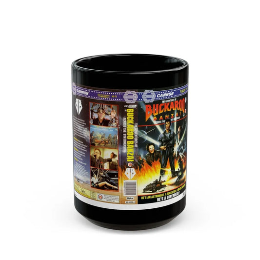 BUCKAROO BANZAI ACROSS THE 8TH DIMENSION (VHS COVER) - Black Coffee Mug-15oz-Go Mug Yourself