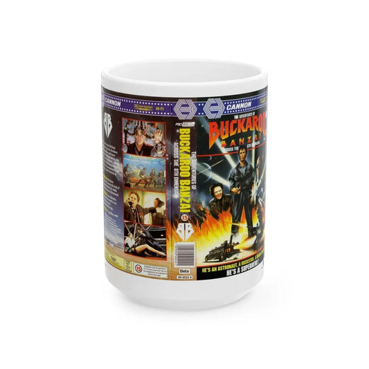 BUCKAROO BANZAI ACROSS THE 8TH DIMENSION (VHS COVER) - White Coffee Mug-15oz-Go Mug Yourself