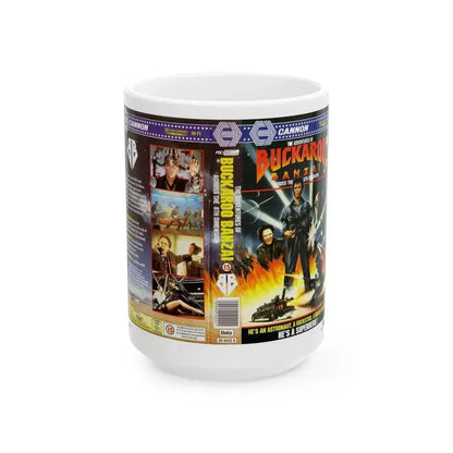 BUCKAROO BANZAI ACROSS THE 8TH DIMENSION (VHS COVER) - White Coffee Mug 15oz - Go Mug Yourself