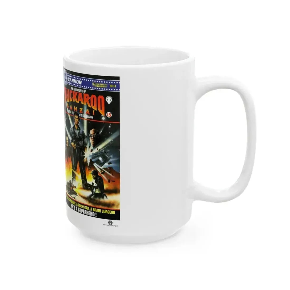 BUCKAROO BANZAI ACROSS THE 8TH DIMENSION (VHS COVER) - White Coffee Mug - Go Mug Yourself