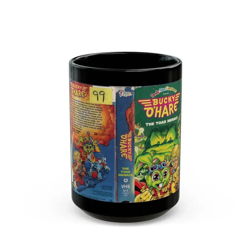 BUCKY OHARE THE TOAD MENACE (VHS COVER) - Black Coffee Mug 15oz - Go Mug Yourself