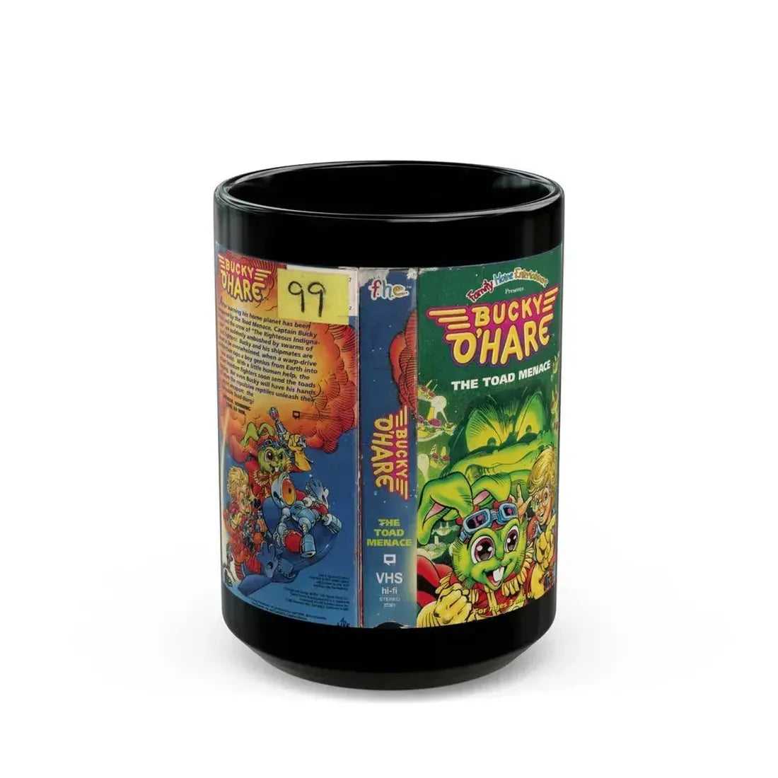 BUCKY OHARE THE TOAD MENACE (VHS COVER) - Black Coffee Mug 15oz - Go Mug Yourself