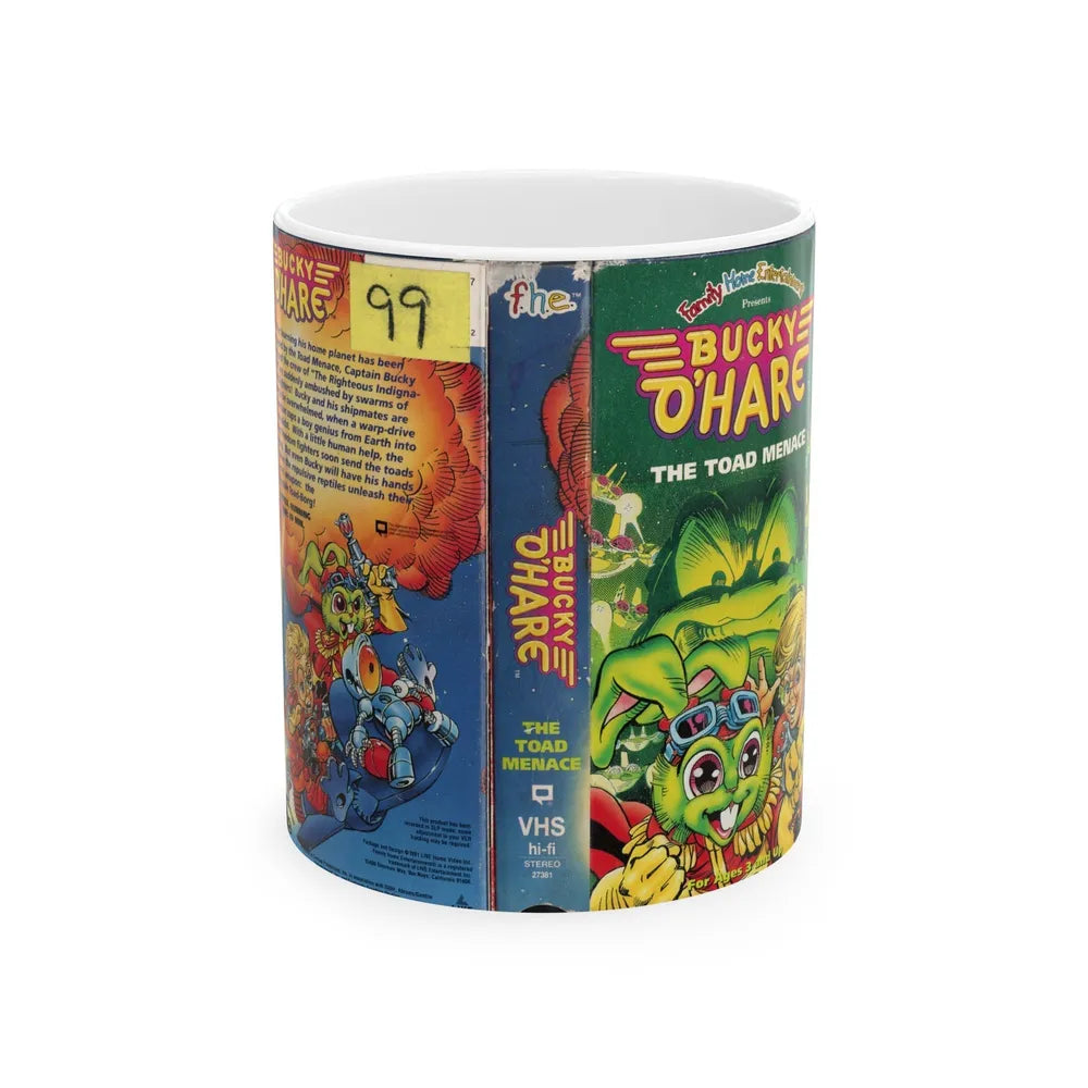 BUCKY OHARE THE TOAD MENACE (VHS COVER) - White Coffee Mug-11oz-Go Mug Yourself