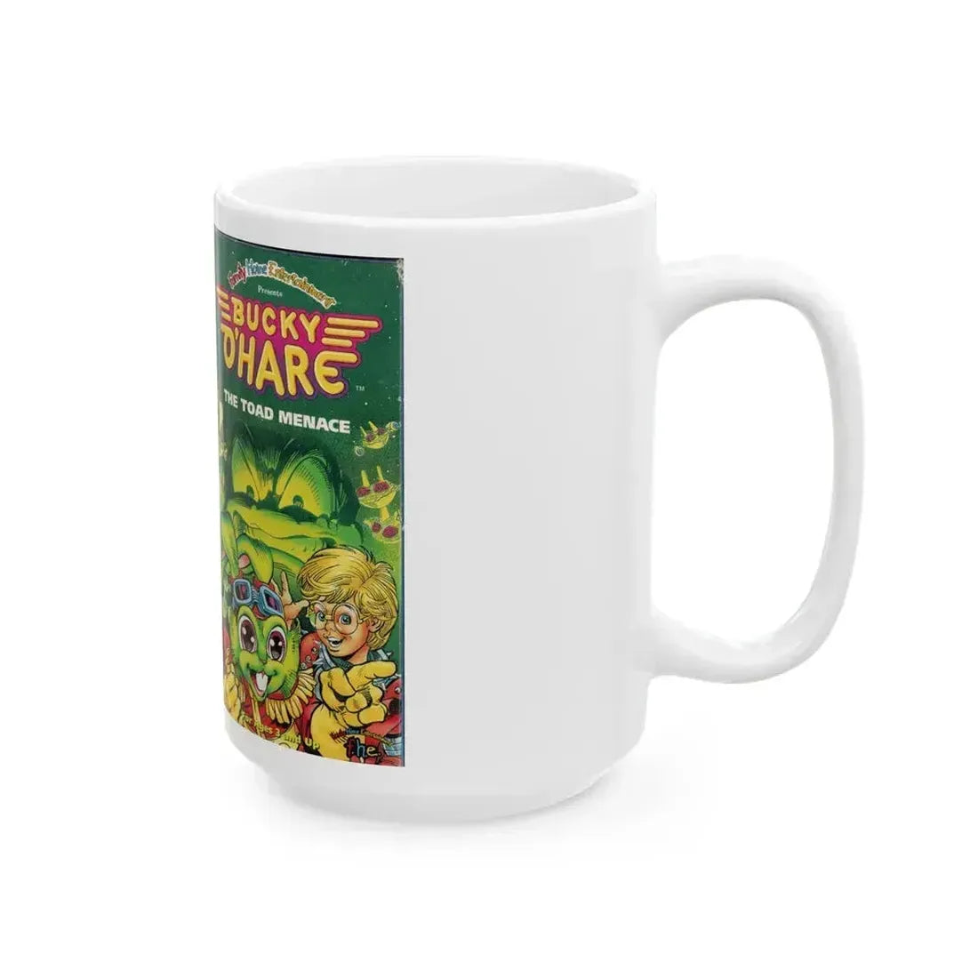 BUCKY OHARE THE TOAD MENACE (VHS COVER) - White Coffee Mug - Go Mug Yourself