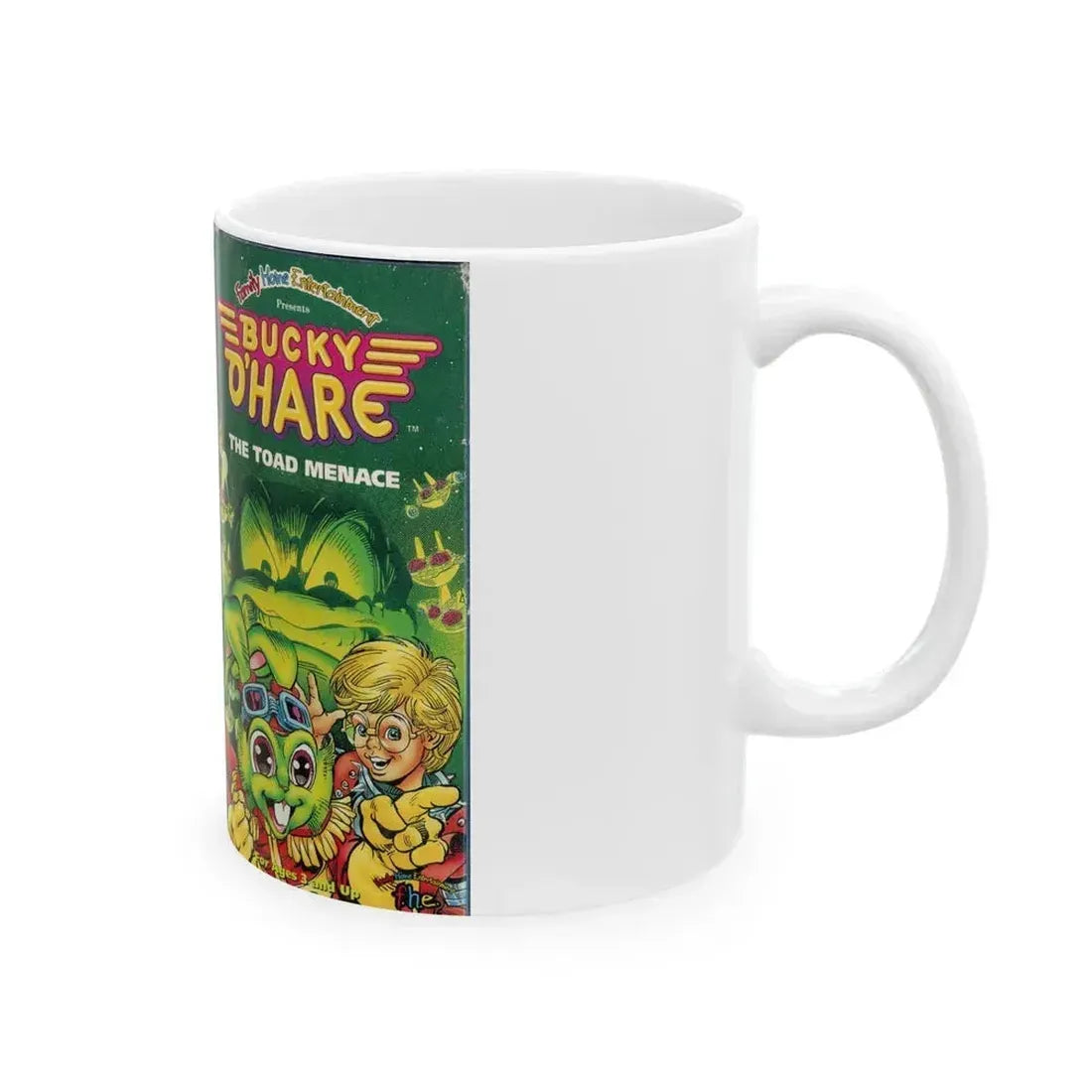 BUCKY OHARE THE TOAD MENACE (VHS COVER) - White Coffee Mug - Go Mug Yourself