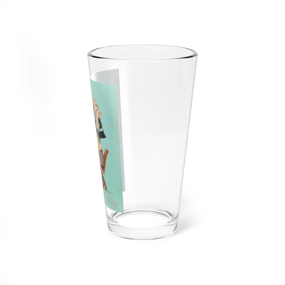 Budget Book (Magazine Illustration) Pint Glass 16oz-Go Mug Yourself