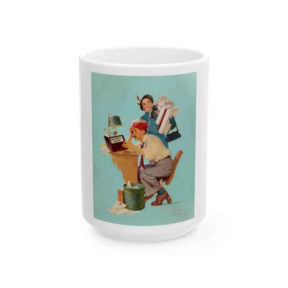 Budget Book - White Coffee Mug 15oz - Go Mug Yourself