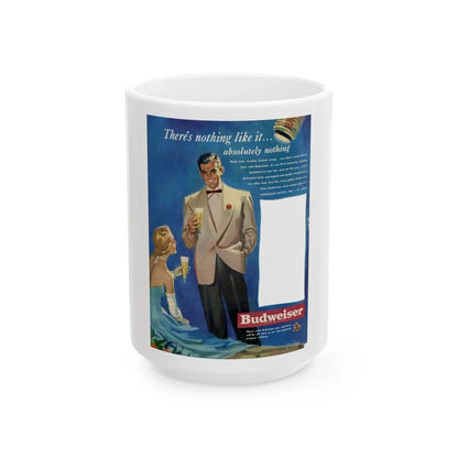 Budweiser ad, 1950 - White Coffee Mug 15oz - Go Mug Yourself