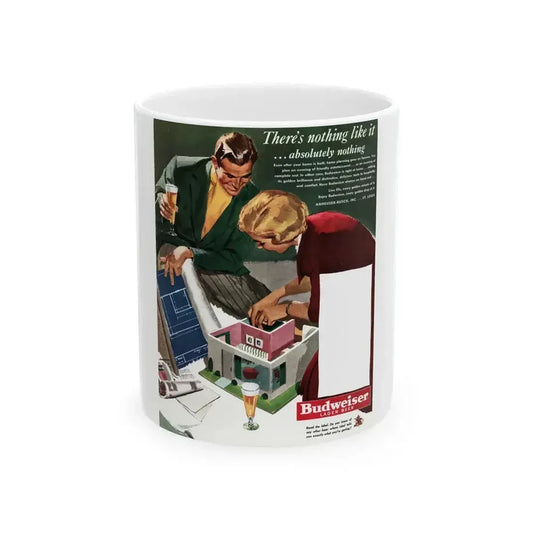 Budweiser ad, Collier's, January 21, 1950 - White Coffee Mug 11oz - Go Mug Yourself