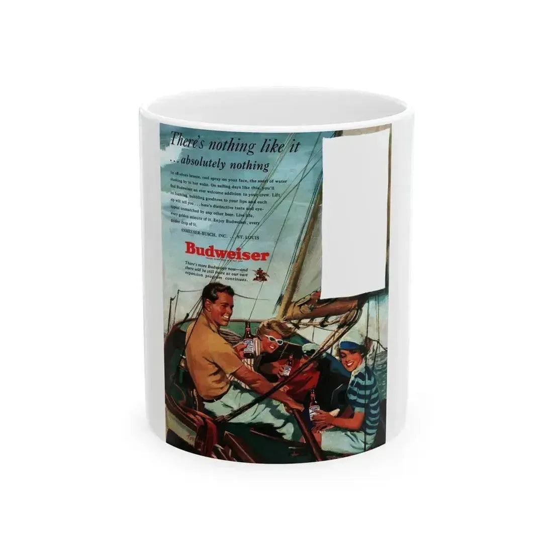 Budweiser ad, Collier's, June 11, 1949 - White Coffee Mug 11oz - Go Mug Yourself