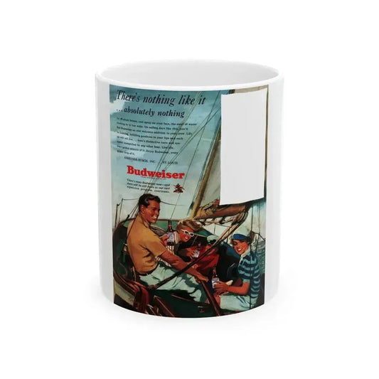 Budweiser ad, Collier's, June 11, 1949 - White Coffee Mug 11oz - Go Mug Yourself