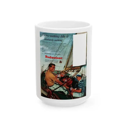 Budweiser ad, Collier's, June 11, 1949 - White Coffee Mug 15oz - Go Mug Yourself