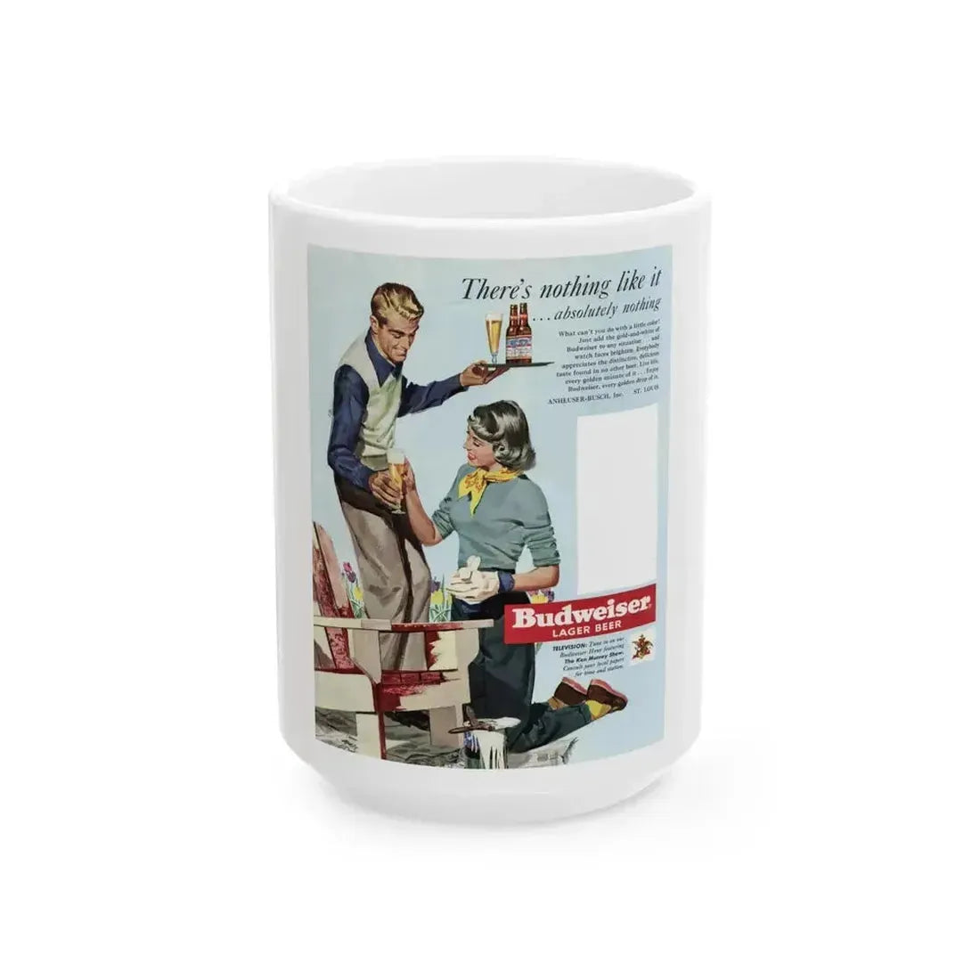 Budweiser ad, Collier's, May 13, 1950 - White Coffee Mug - Go Mug Yourself