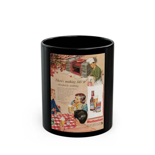 Budweiser ad, Cosmopolitan, October 1950 - Black Coffee Mug 11oz - Go Mug Yourself