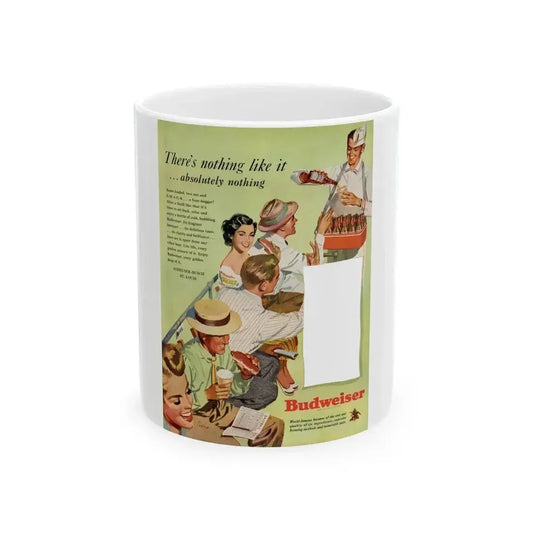 Budweiser ad, The American Magazine, April 1949 - White Coffee Mug 11oz - Go Mug Yourself