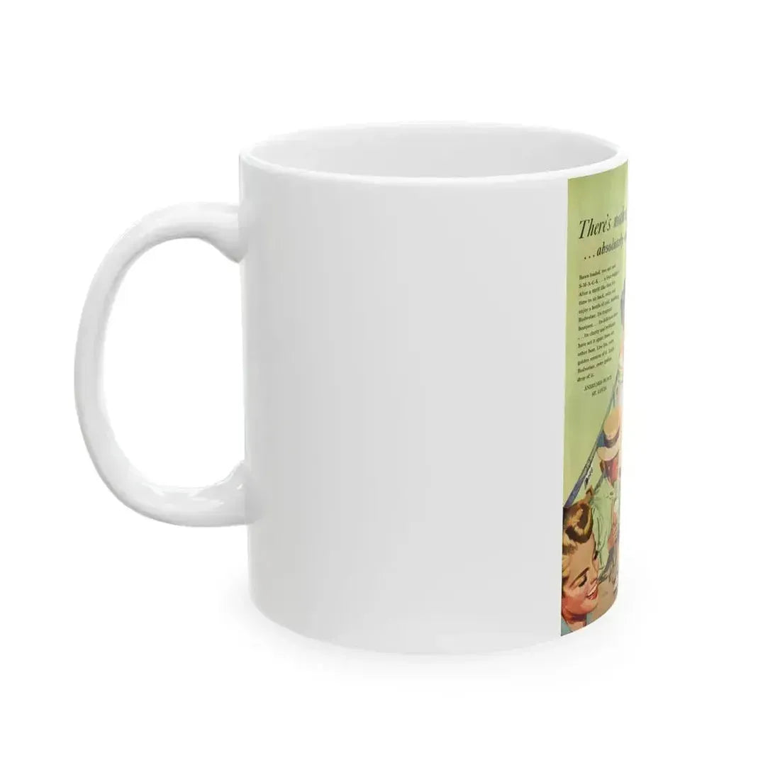Budweiser ad, The American Magazine, April 1949 - White Coffee Mug - Go Mug Yourself