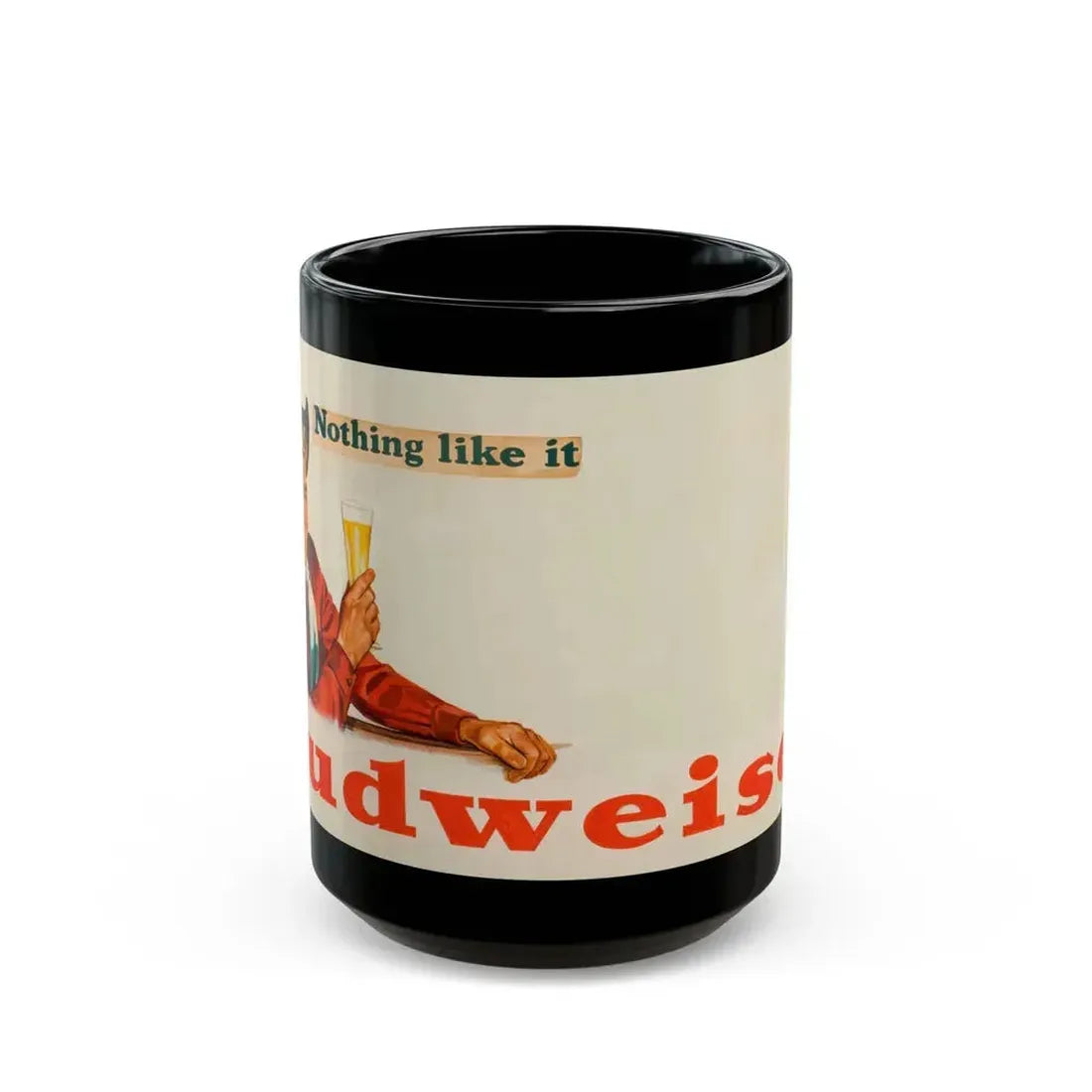 Budweiser Beer advertisement - Black Coffee Mug 15oz - Go Mug Yourself