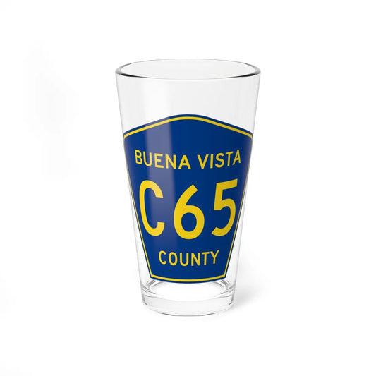 Buena Vista County Route C65 IA (Iowa) (Road Sign) Pint Glass 16oz 16oz - Go Mug Yourself