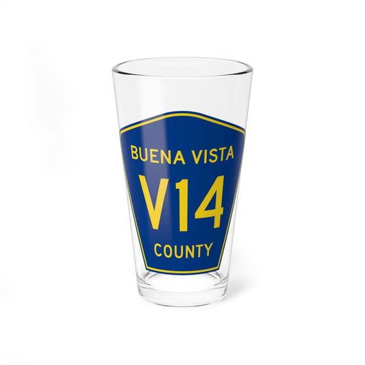 Buena Vista County Route V14 IA (Iowa) (Road Sign) Pint Glass 16oz 16oz - Go Mug Yourself