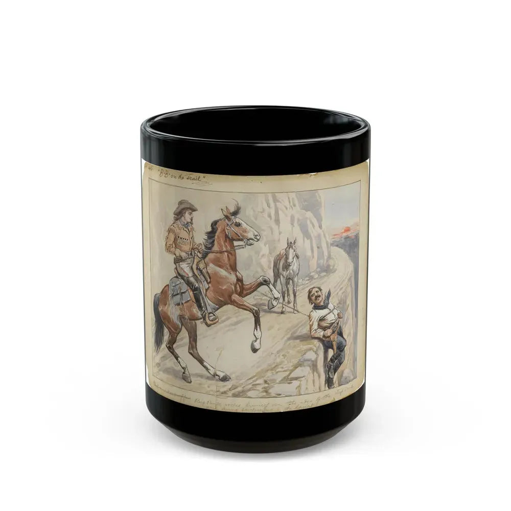 Buffalo Bill on the Trail - Black Coffee Mug 15oz - Go Mug Yourself