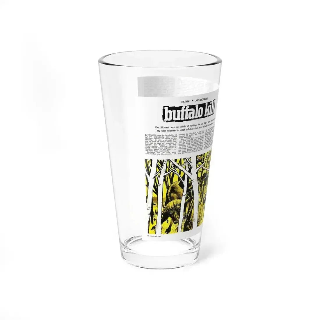 Buffalo Kill, Adam magazine, May 1963 (Magazine Illustration) Pint Glass 16oz - Go Mug Yourself
