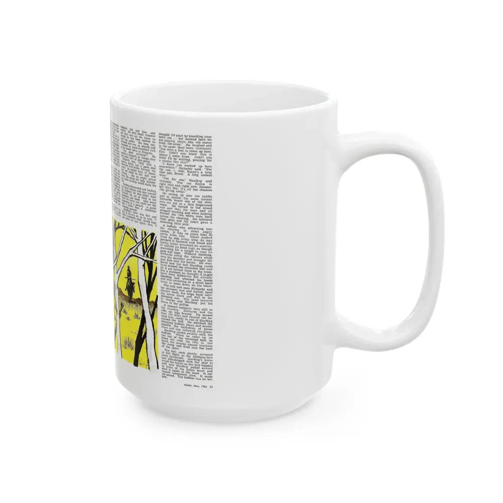 Buffalo Kill, Adam magazine, May 1963 - White Coffee Mug - Go Mug Yourself