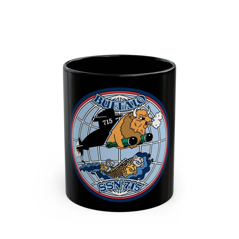 Buffalo SSN 715 (U.S. Navy) Black Coffee Mug-11oz-Go Mug Yourself