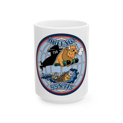 Buffalo SSN 715 (U.S. Navy) White Coffee Mug-15oz-Go Mug Yourself