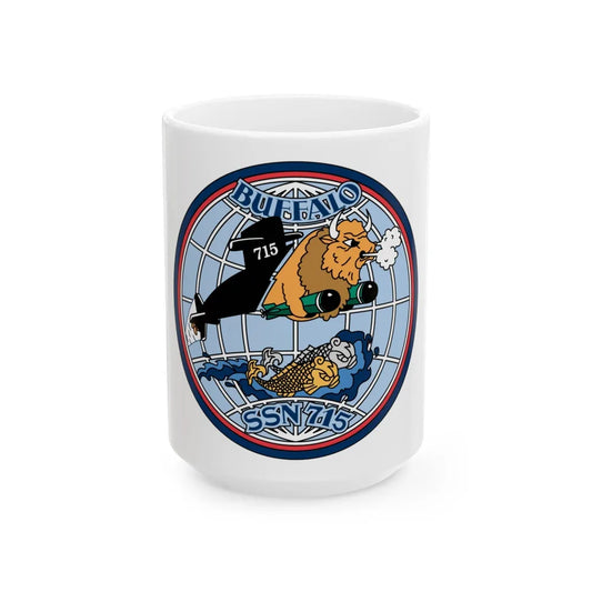 Buffalo SSN 715 (U.S. Navy) White Coffee Mug-15oz-Go Mug Yourself