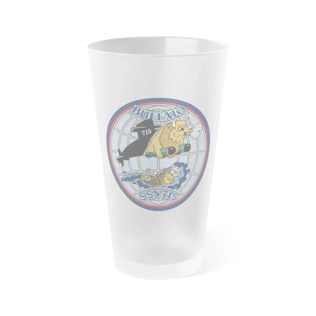 Buffalo SSN 715 (U.S. Navy) Frosted Pint Glass 16oz Default Title - Go Mug Yourself