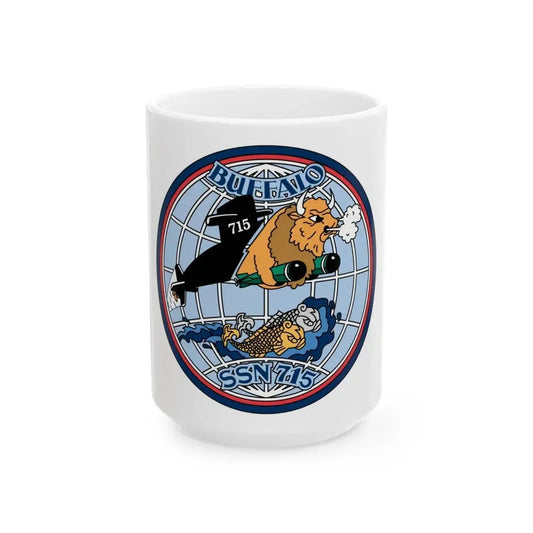 Buffalo SSN 715 (U.S. Navy) White Coffee Mug 15oz - Go Mug Yourself