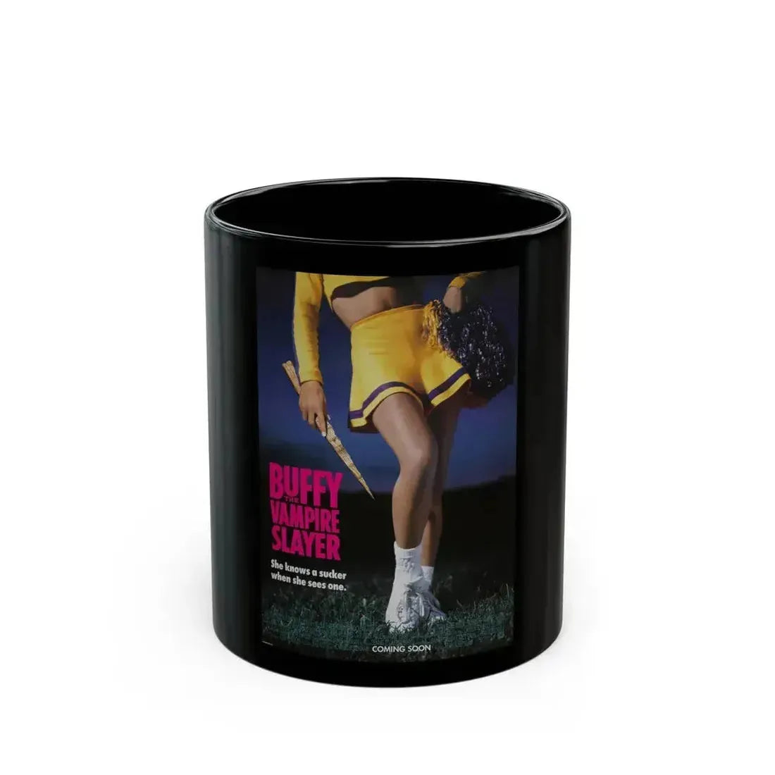 BUFFY THE VAMPIRE SLAYER (TEASER) 1992 Movie Poster - Black Coffee Mug 11oz - Go Mug Yourself