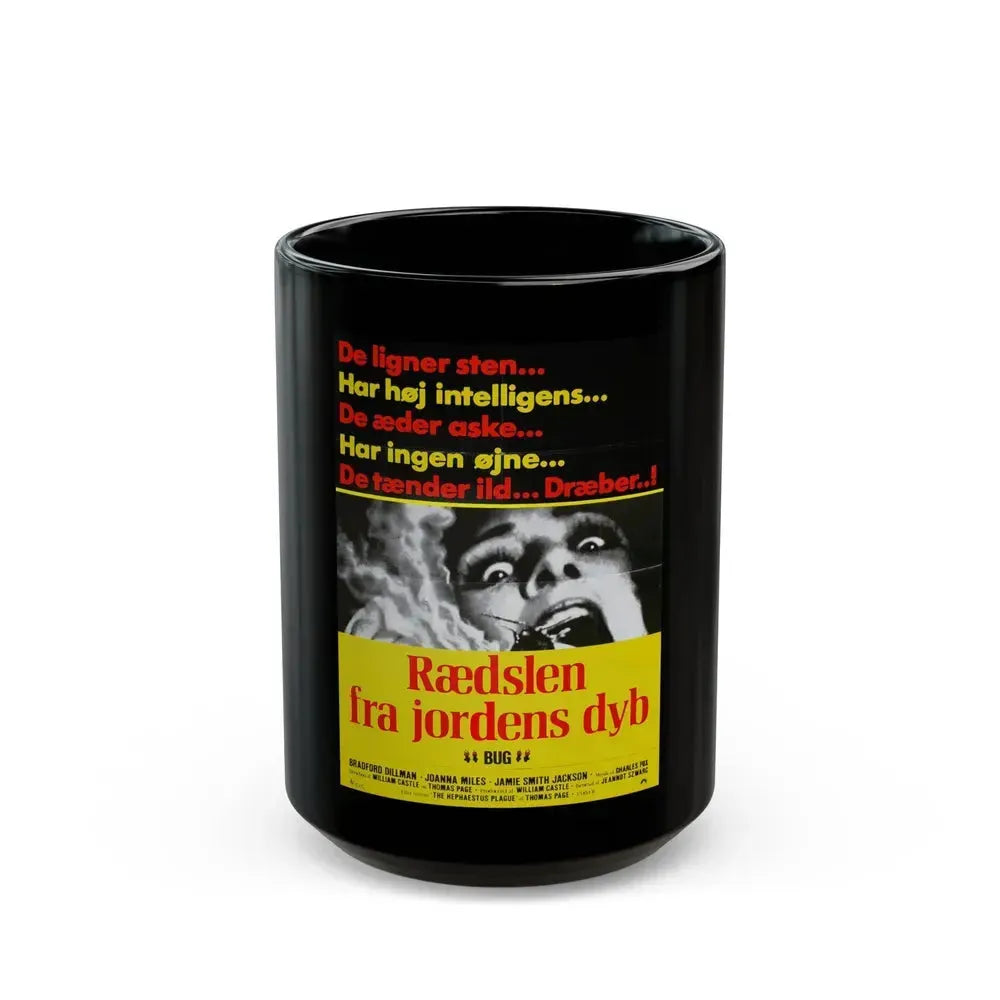 BUG (DANISH) 1975 Movie Poster - Black Coffee Mug 15oz - Go Mug Yourself
