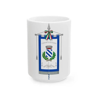 Bugnara-Gonfalone (Italy) White Coffee Mug 15oz - Go Mug Yourself