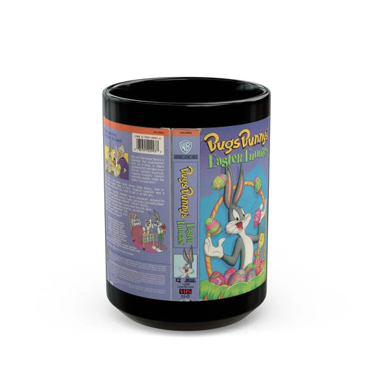 BUGS BUNNY EASTER FUNNIES (VHS COVER) - Black Coffee Mug-15oz-Go Mug Yourself