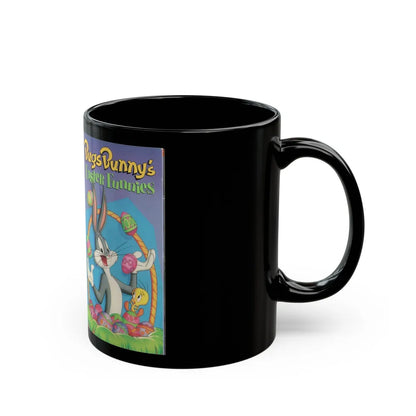 BUGS BUNNY EASTER FUNNIES (VHS COVER) - Black Coffee Mug-Go Mug Yourself