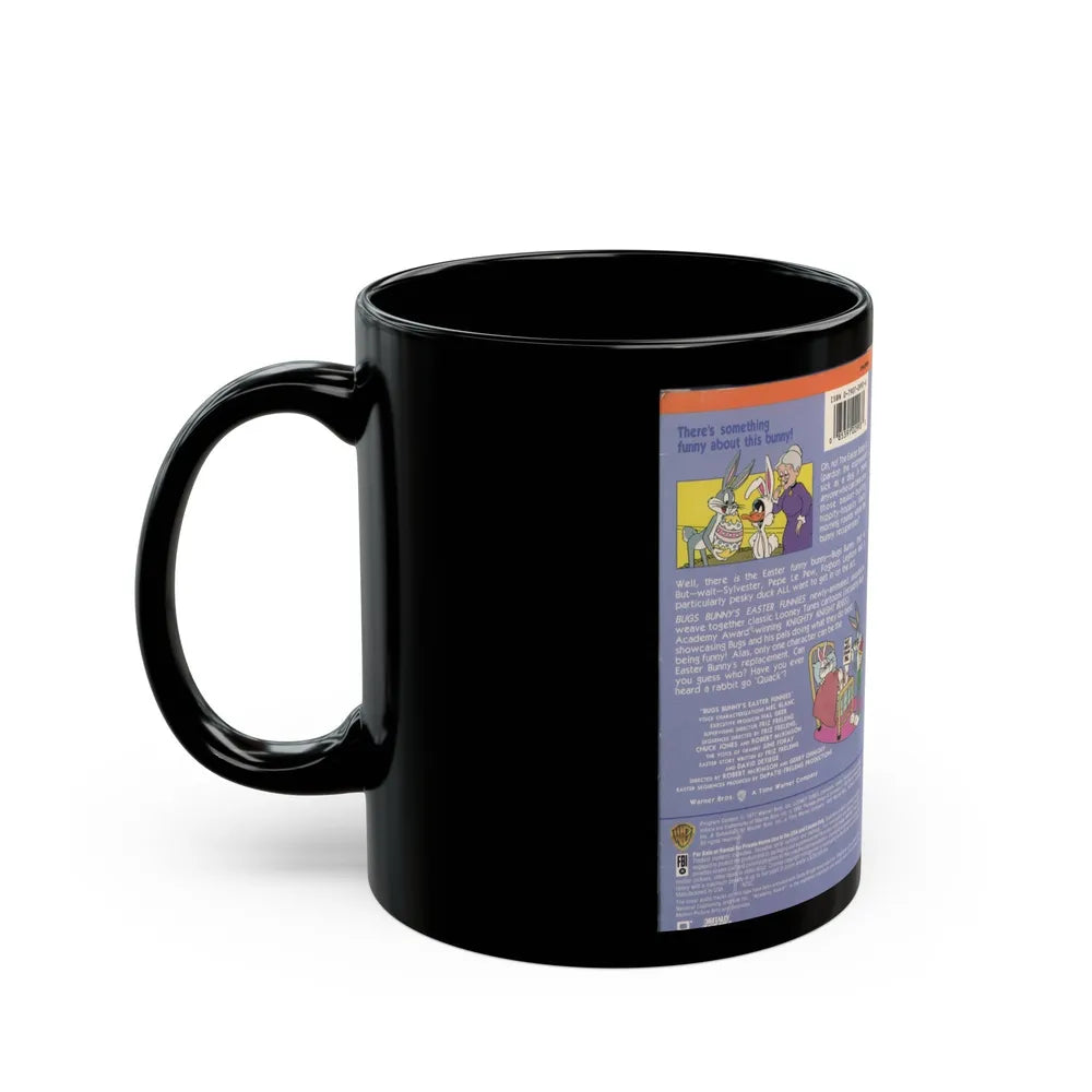 BUGS BUNNY EASTER FUNNIES (VHS COVER) - Black Coffee Mug-Go Mug Yourself