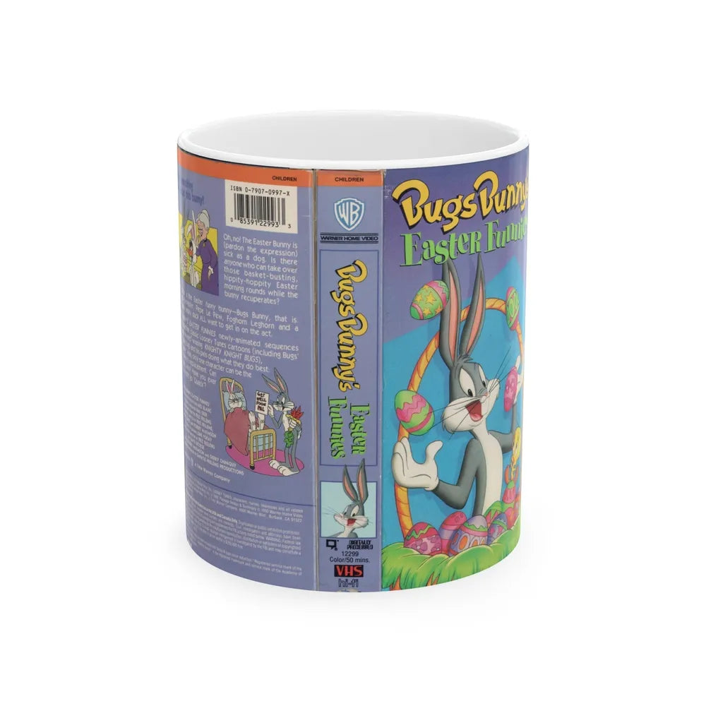 BUGS BUNNY EASTER FUNNIES (VHS COVER) - White Coffee Mug-11oz-Go Mug Yourself