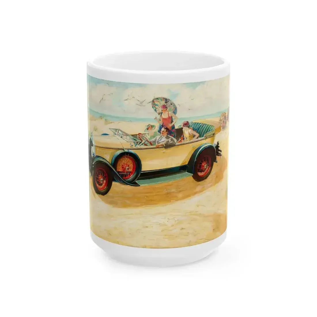Buick Motors ad illustration - White Coffee Mug 15oz - Go Mug Yourself