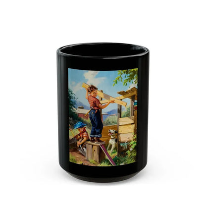 Building a Fort - Black Coffee Mug 15oz - Go Mug Yourself