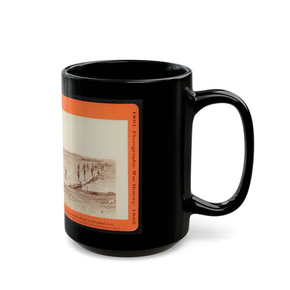 Building A Pontoon Bridge At Beaufort, S.C. 001 (U.S. Civil War) Black Coffee Mug-Go Mug Yourself