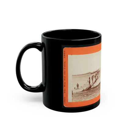 Building A Pontoon Bridge At Beaufort, S.C. 001 (U.S. Civil War) Black Coffee Mug-Go Mug Yourself