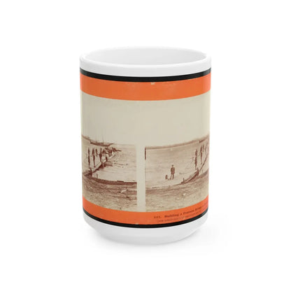 Building A Pontoon Bridge At Beaufort, S.C. 001 (U.S. Civil War) White Coffee Mug-15oz-Go Mug Yourself