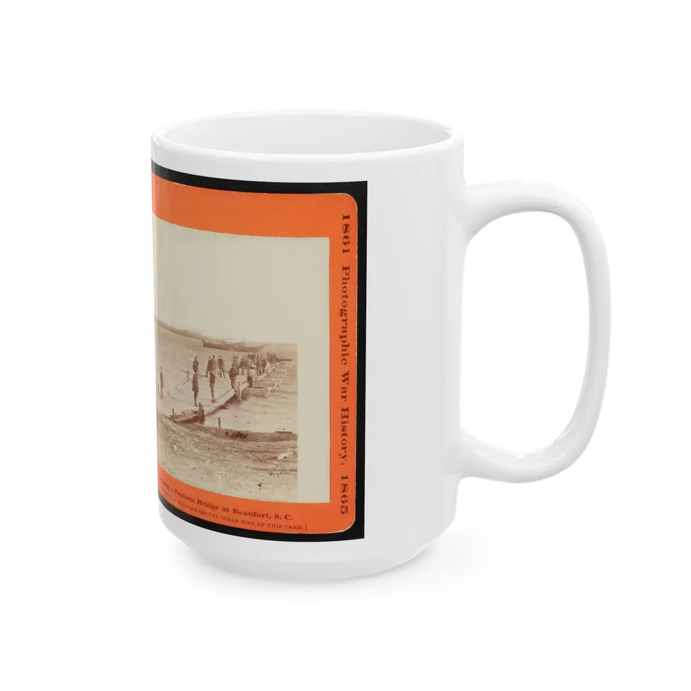 Building A Pontoon Bridge At Beaufort, S.C. 001 (U.S. Civil War) White Coffee Mug-Go Mug Yourself