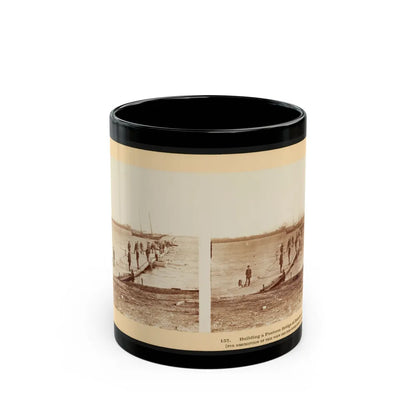 Building A Pontoon Bridge At Beaufort, S.C. (U.S. Civil War) Black Coffee Mug-11oz-Go Mug Yourself